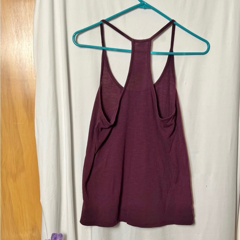 PINK Victoria's Secret Sleepwear Women's Burgundy Racerback Tank Top Size XS - Picture 6 of 7